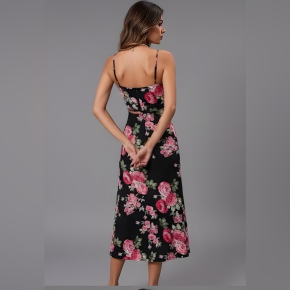 Floral Print Cut Out Twist Cami Dress - Picture 3 of 7